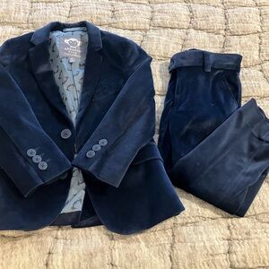 Blue Velvet suit Appaman Navy Velvet Jacket with Monkey Lining